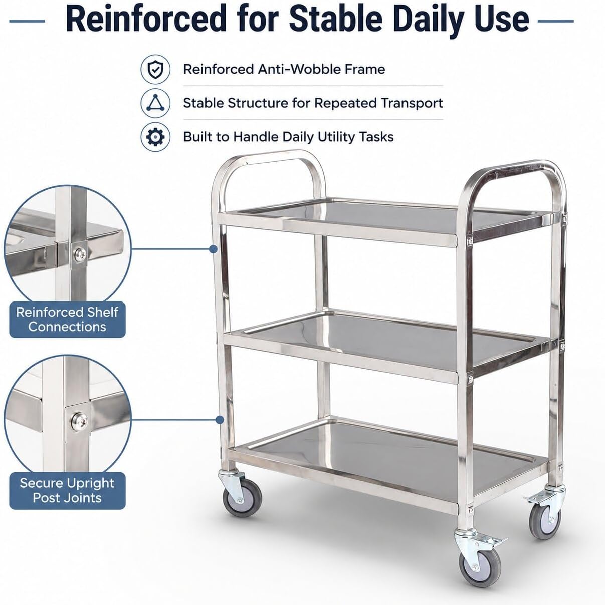 3-Tier Stainless Steel Rolling - Commercial Kitchen Services review and price