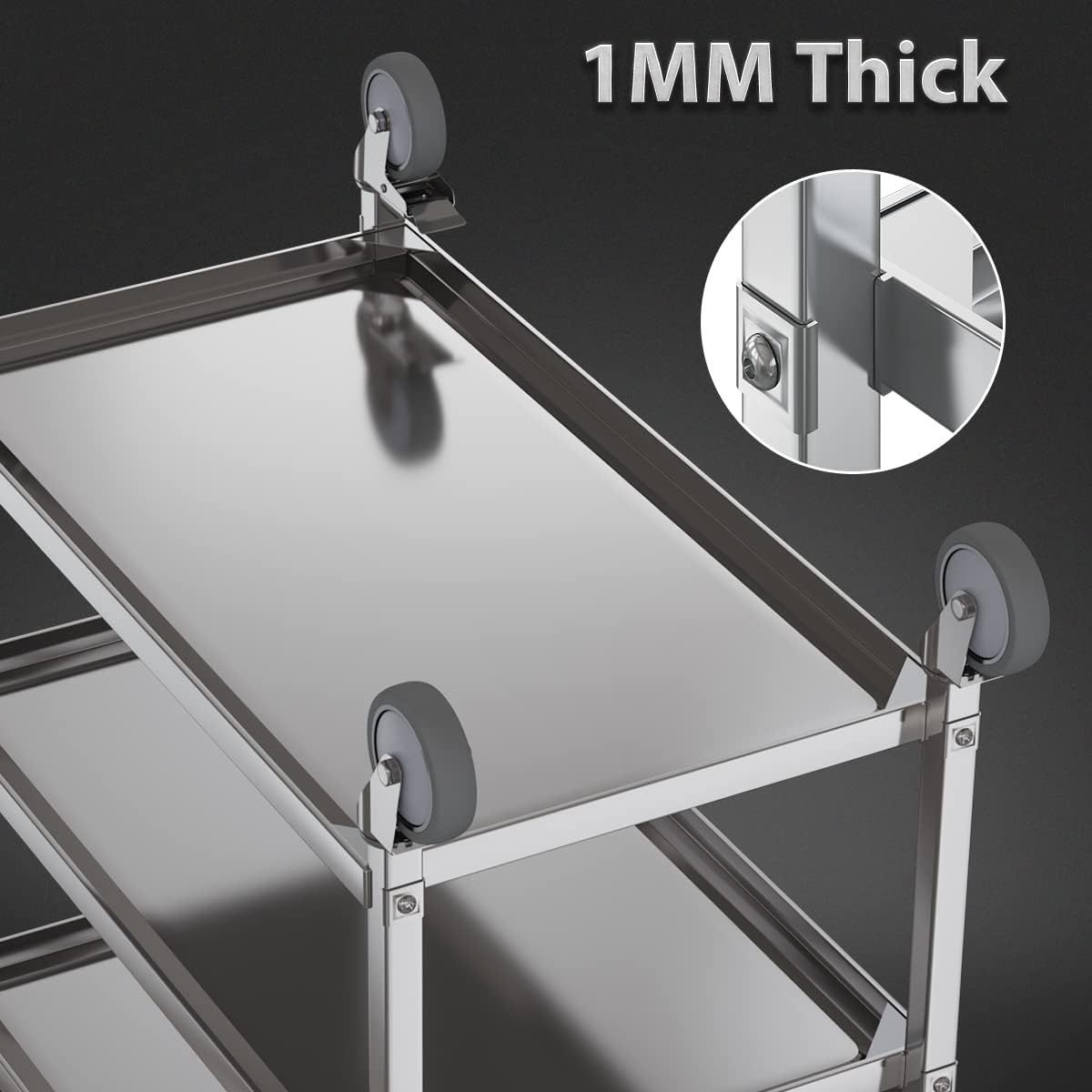 3-Tier Stainless Steel Rolling - Commercial Kitchen Services review and price