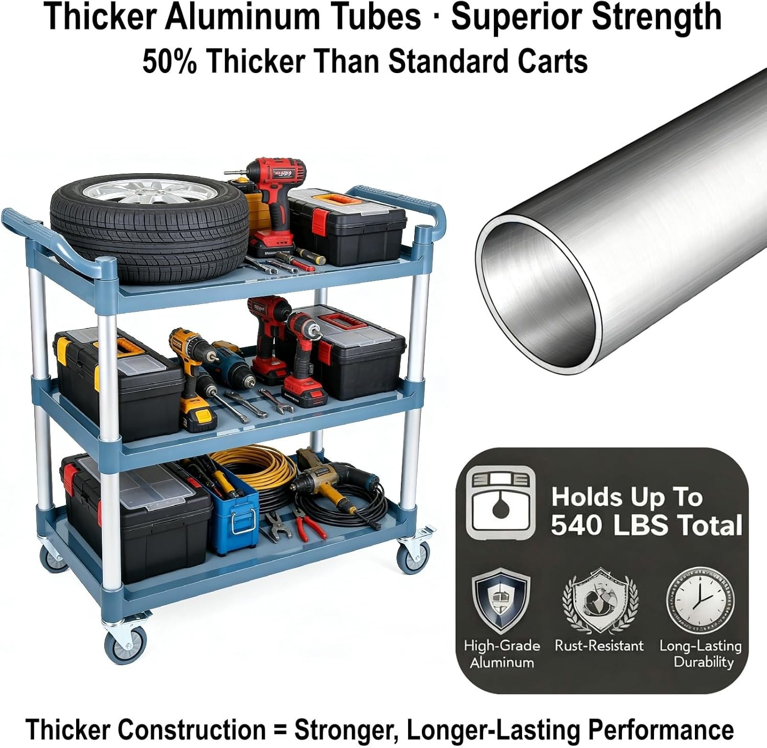 3-Tier Rolling Utility Service - Commercial Kitchen Services review and price