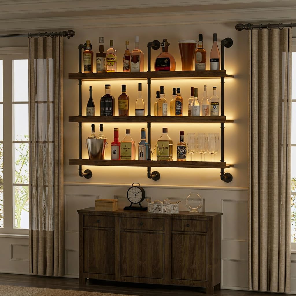 Wall Mounted Wine Rack With LE - Commercial Kitchen Lighting review and price